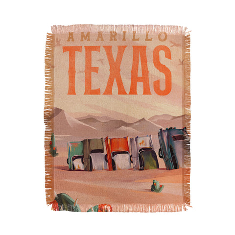 The Whiskey Ginger Amarillo Texas Vintage Travel Throw Blanket