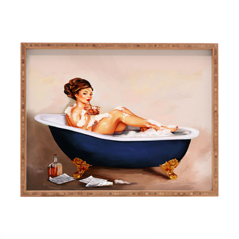 The Whiskey Ginger Bathtub Whiskey Cute Vintage Rectangular Tray