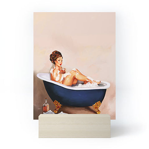 The Whiskey Ginger Bathtub Whiskey Cute Vintage Mini Art Print