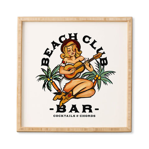 The Whiskey Ginger Beach Club Bar Tropical Framed Wall Art