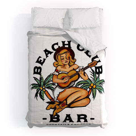 The Whiskey Ginger Beach Club Bar Tropical Comforter