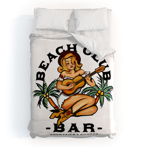 The Whiskey Ginger Beach Club Bar Tropical Duvet Cover