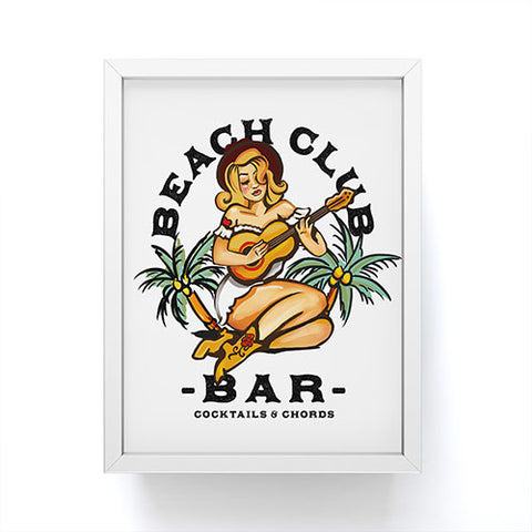 The Whiskey Ginger Beach Club Bar Tropical Framed Mini Art Print
