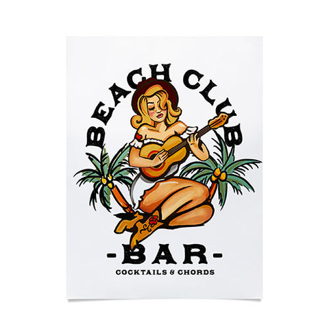 The Whiskey Ginger Beach Club Bar Tropical Poster