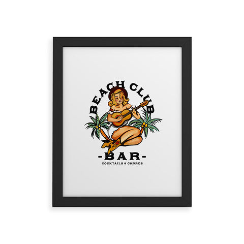 The Whiskey Ginger Beach Club Bar Tropical Framed Art Print