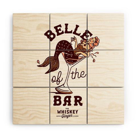 The Whiskey Ginger Belle Of The Bar Pinup Mermaid Wood Wall Mural