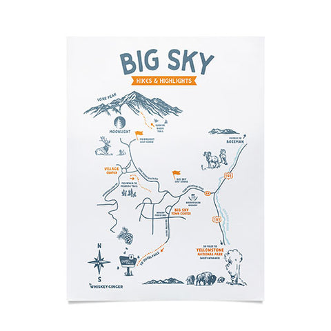 The Whiskey Ginger Big Sky Montana Hiking Recreation Poster