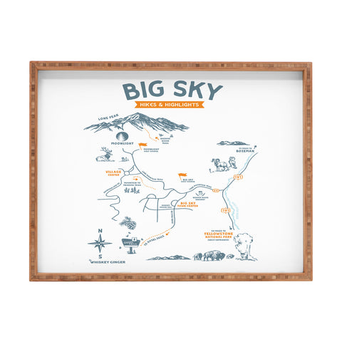 The Whiskey Ginger Big Sky Montana Hiking Recreation Rectangular Tray