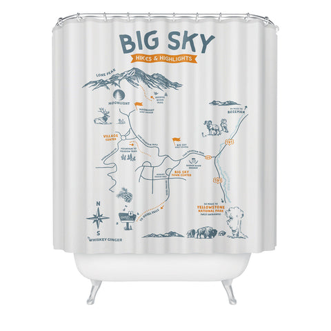 The Whiskey Ginger Big Sky Montana Hiking Recreation Shower Curtain