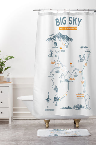 The Whiskey Ginger Big Sky Montana Hiking Recreation Shower Curtain And Mat