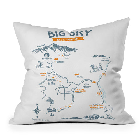 The Whiskey Ginger Big Sky Montana Hiking Recreation Outdoor Throw Pillow