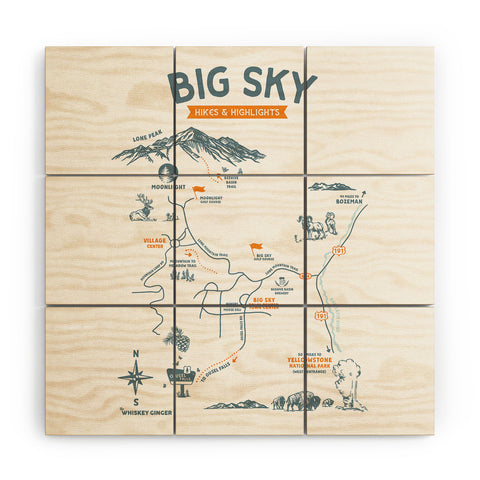 The Whiskey Ginger Big Sky Montana Hiking Recreation Wood Wall Mural