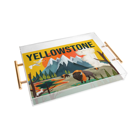 The Whiskey Ginger Colorful Yellowstone National Acrylic Tray