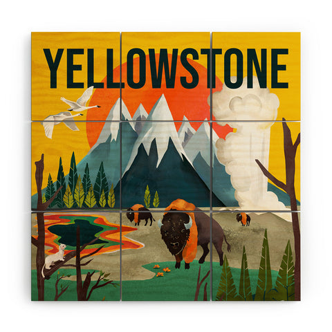 The Whiskey Ginger Colorful Yellowstone National Wood Wall Mural