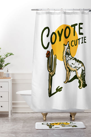 The Whiskey Ginger Coyote Cutie Shower Curtain And Mat