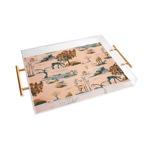 The Whiskey Ginger Cute Playful Animal Pattern Acrylic Tray