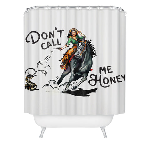 The Whiskey Ginger Dont Call Me Honey Cowgirl White Shower Curtain