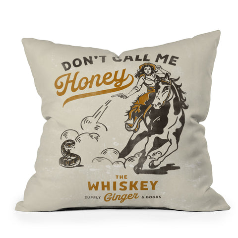 The Whiskey Ginger Dont Call Me Honey Retro Pinup Outdoor Throw Pillow