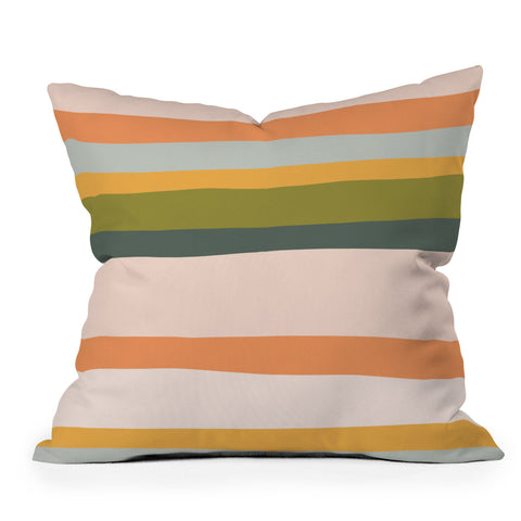 The Whiskey Ginger Dreamy Stripes Colorful Fun Outdoor Throw Pillow