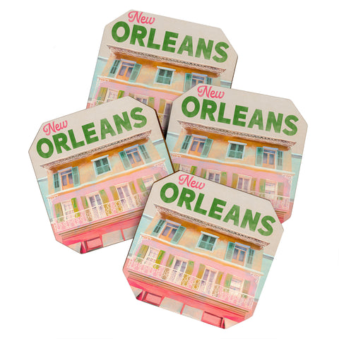 The Whiskey Ginger New Orleans French Quarter Coaster Set