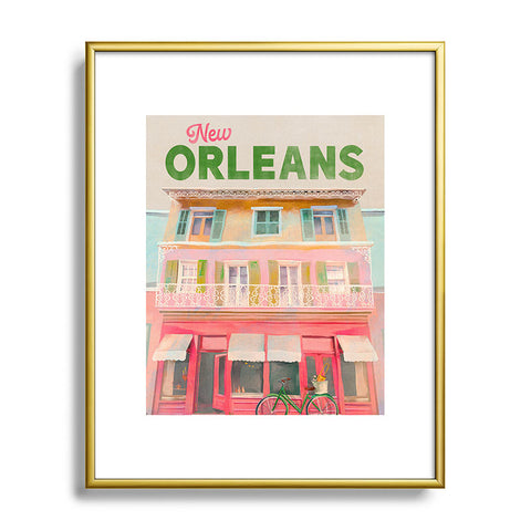 The Whiskey Ginger New Orleans French Quarter Metal Framed Art Print