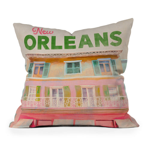 The Whiskey Ginger New Orleans French Quarter Outdoor Throw Pillow