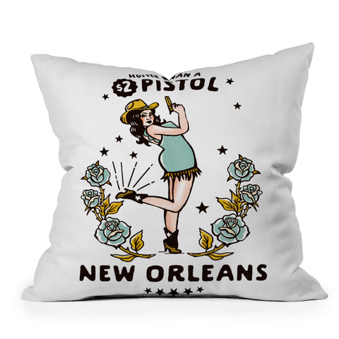 The Whiskey Ginger New Orleans Louisiana Cowgirl Throw Pillow