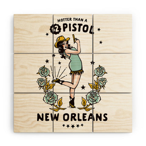 The Whiskey Ginger New Orleans Louisiana Cowgirl Wood Wall Mural
