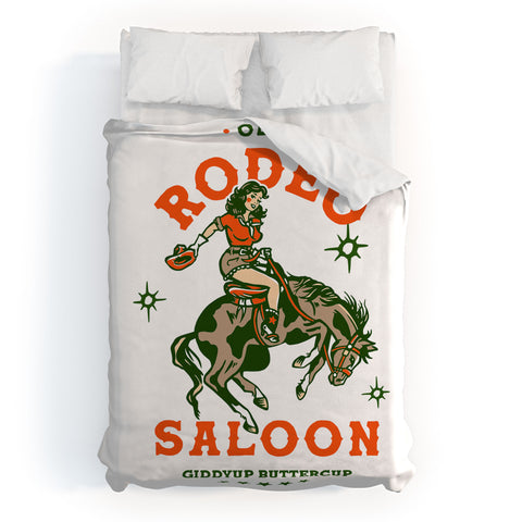The Whiskey Ginger Old Rodeo Saloon Giddy Up Buttercup Duvet Cover