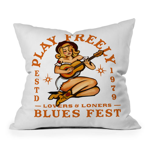 The Whiskey Ginger Play Freely Lovers and Loners Outdoor Throw Pillow