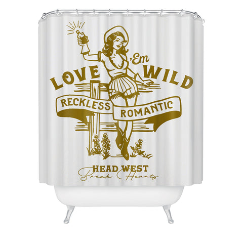 The Whiskey Ginger Reckless Romantic Cowgirl Shower Curtain