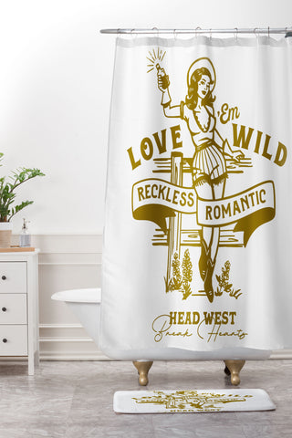 The Whiskey Ginger Reckless Romantic Cowgirl Shower Curtain And Mat