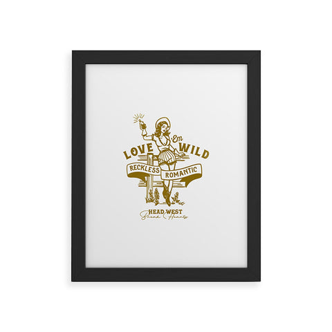 The Whiskey Ginger Reckless Romantic Cowgirl Framed Art Print
