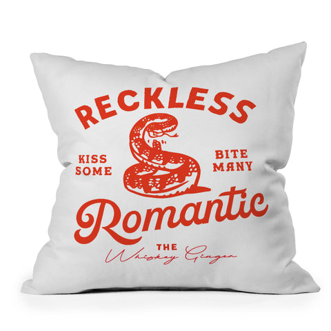 The Whiskey Ginger Reckless Romantic Kiss Some Bite Many Outdoor Throw Pillow