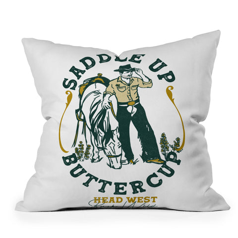 The Whiskey Ginger Saddle Up Buttercup Head West Throw Pillow