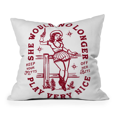 The Whiskey Ginger She Would No Longer Play Very Nice Outdoor Throw Pillow