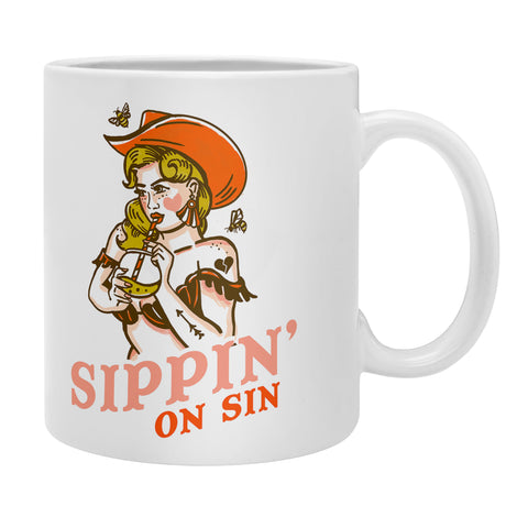 The Whiskey Ginger Sippin On Sin Retro Cowgirl Coffee Mug