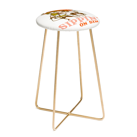 The Whiskey Ginger Sippin On Sin Retro Cowgirl Counter Stool