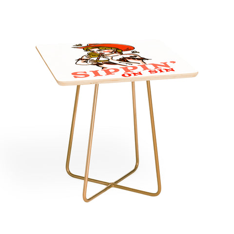 The Whiskey Ginger Sippin On Sin Retro Cowgirl Side Table