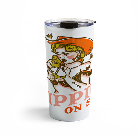 The Whiskey Ginger Sippin On Sin Retro Cowgirl Travel Mug