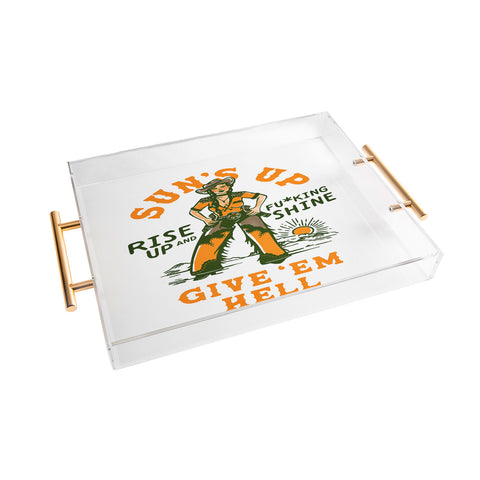 The Whiskey Ginger Suns Up Give Em Hell Rise Up Acrylic Tray