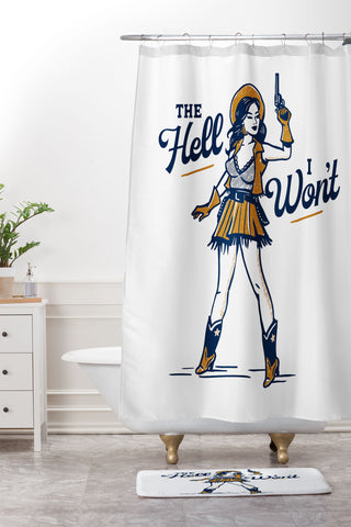 The Whiskey Ginger The Hell I Wont Retro Cowgirl Shower Curtain And Mat