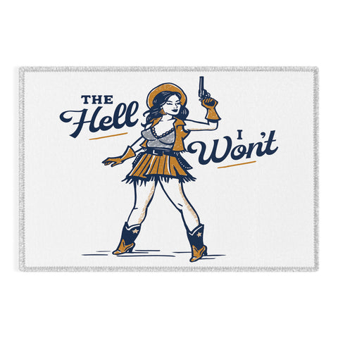The Whiskey Ginger The Hell I Wont Retro Cowgirl Outdoor Rug