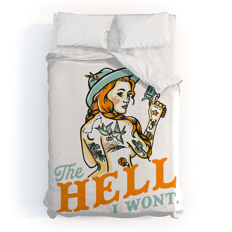 The Whiskey Ginger The Hell I Wont Tattoo Redhead Duvet Cover