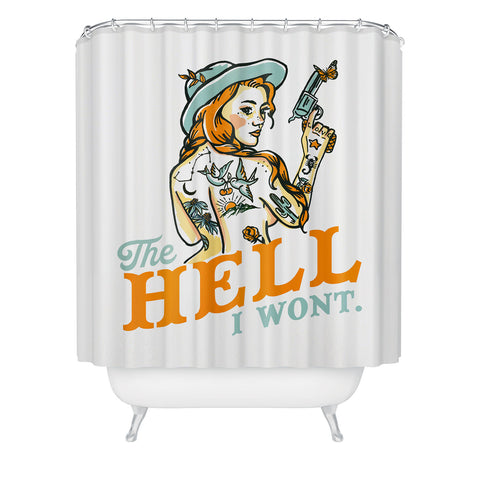 The Whiskey Ginger The Hell I Wont Tattoo Redhead Shower Curtain