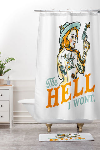 The Whiskey Ginger The Hell I Wont Tattoo Redhead Shower Curtain And Mat