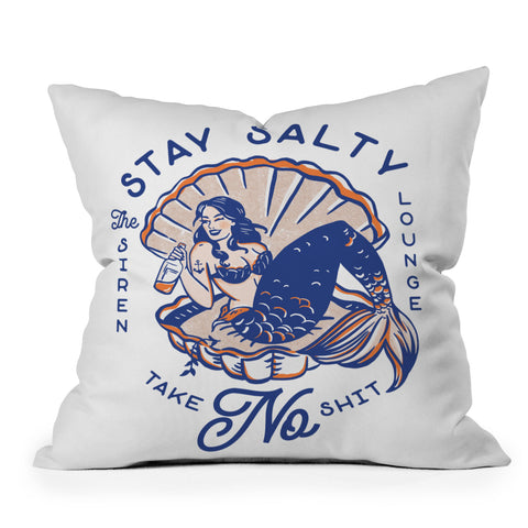 The Whiskey Ginger The Siren Lounge Stay Salty Outdoor Throw Pillow