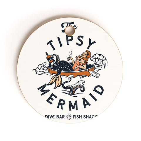The Whiskey Ginger The Tipsy Mermaid Dive Bar Cutting Board Round