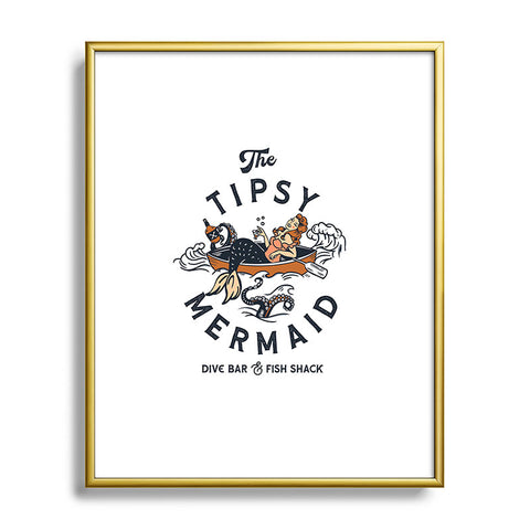 The Whiskey Ginger The Tipsy Mermaid Dive Bar Metal Framed Art Print