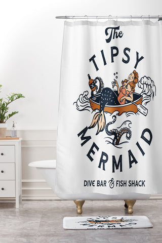 The Whiskey Ginger The Tipsy Mermaid Dive Bar Shower Curtain And Mat